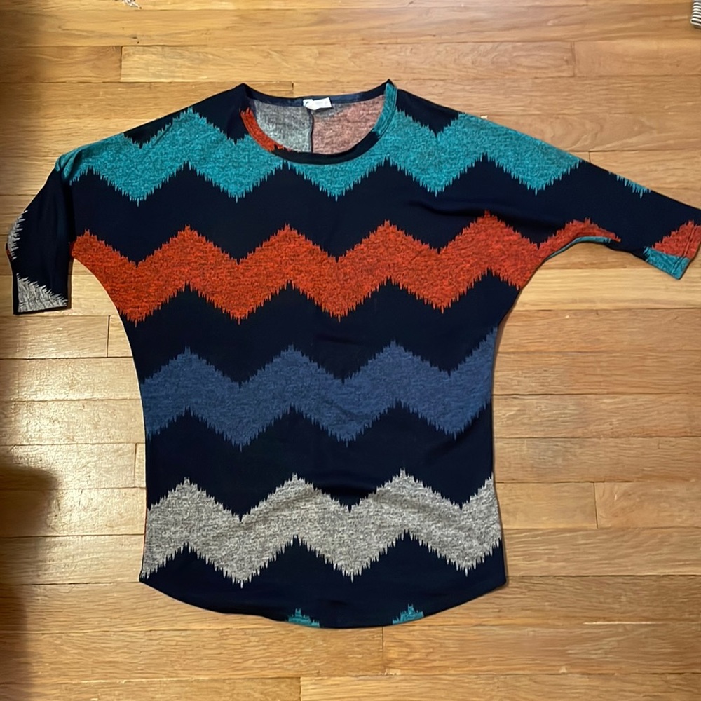 Aztec long tunic with short sleeves